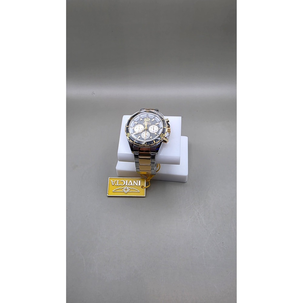 Invicta Pro Diver Men's Watch - 44mm, Two-Tone Gold, Steel Ocean Wave Dial